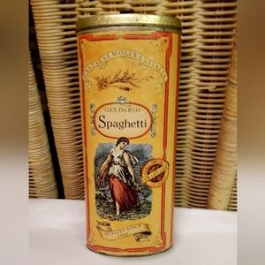 Vintage Bristolware Spaghetti Tin Metal Can Gift or Storage